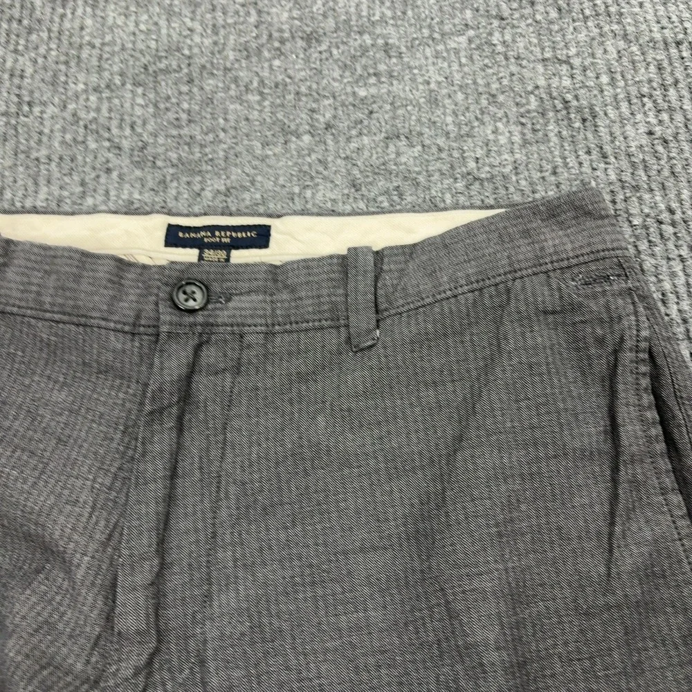 Banana Republic Pants Mens 34x30 Gray Cotton Wool Herringbone Boot Fit Casual